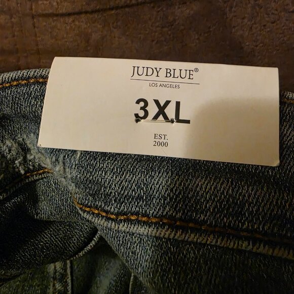 JUDY BLUE Jeans 3XL Women's PLUS Skinny Midrise Distressed Stretch Leopard Print - Picture 5 of 9